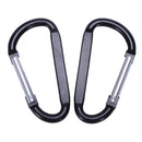 2 Pcs 3" Long Black Aluminum Spring Loaded Gate Carabiners Hooks A4X5