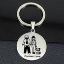 New Cute Mom Dad Dog Keychain Disc Charm Jewelry Best Souvenir Gift Keyring A3C