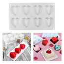 Diamond Heart Silicone Mold, 8 Cavities Non-stick Easy Release Heart Shaped Mold