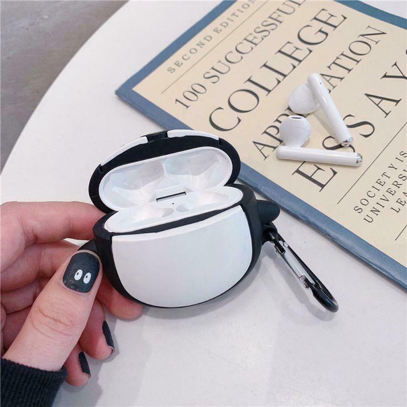 Anti-slip Silicone Case Little Penguin Pattern Protective Cover for FreeBuds 3