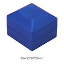 LED Lighted Earring Ring Gift Box Wedding Engagement Jewelry Case (Blue)