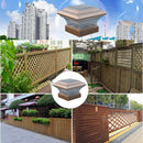 Solar Powered LED Garden Light Waterproof Outdoor Pillar Fence Lamp Yellow