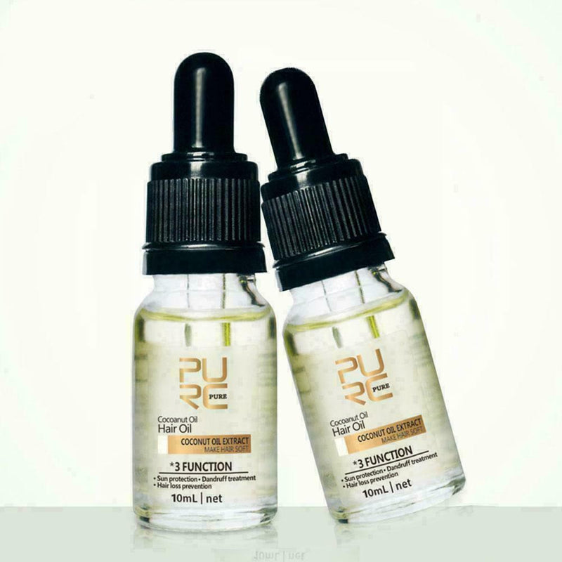1x10ml Pure Natural Cold Pressed Coconut Oil Hair Care Make Hair Protection U0E3