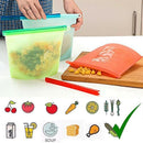 Reusable Silicone Food Storage Kit, 4 BPA Free Food Storage Bags with 6 Sil