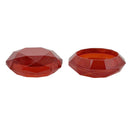 2x Diamond Cutting Acrylic Thumb Grip for PS5 Controller (Transparent Red) A