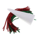 20cm Cone Shape Christmas Tree Styrofoam Foam + 40x Red Green Tinsel Stems