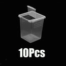 10x Clear Plastic Insect Lizard Habitat Feeding Box Container 3x3x4 inch