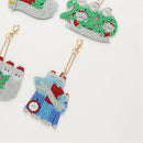 4x DIY Keychain Diamond Painting 2020 Christmas Keyring Pendant Snowman-shaped