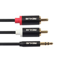 Durable Braided Copper Core 3.5mm To 2 RCA Splitter Cable Wire Cord 50cm