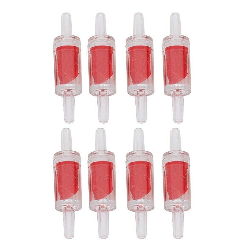 12 Pcs Aquarium Red White Plastic One Way Non-return Check Valves V6M8