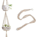 2Pcs Delicate Macrame Double Plant Hanger Indoor Outdoor Hanging Planter Wa