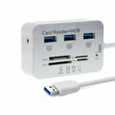Aluminum 3 Port USB 3.0 Hub MS SD M2 TF Multi-In-1 Memory Card Reader Adapter