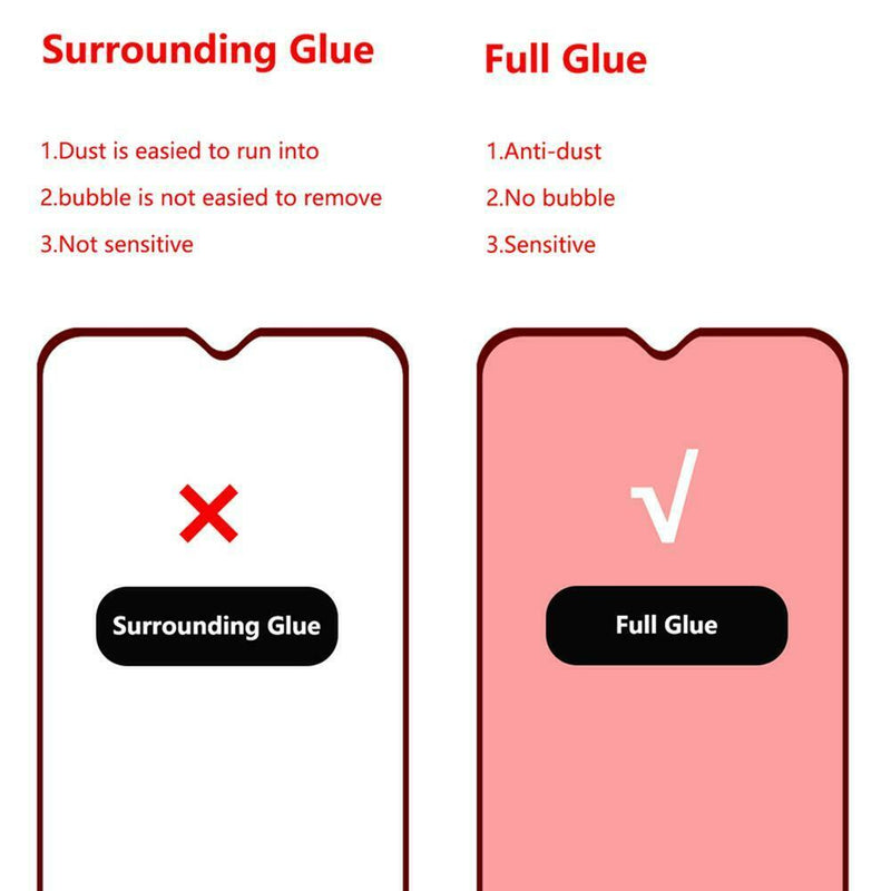 Hat-Prince Tempered Glass Screen Full Cover Protective Film for Redmi Note 8 Pro
