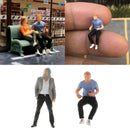 2Pcs 1/64 Mini Street Scenes People Street Park Garden Layout Diorama Decor