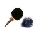3.5mm Smartphone Phone Microphone Mic + Furry Outdoor Microphone Mic Cover