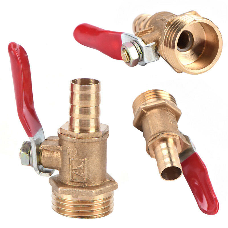 1/4 12MM M/F Full Port Inline Brass Water Air Gas Fuel Line Shut-off BallValve3C