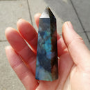 3pcs Natural Labradorite Quartz Spectrolite Crystal Obelisk Point Healing Gift