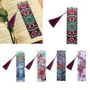 5pcs  5D Special Shaped Diamond Painting Kit PU Leather Bookmark Handicrafts