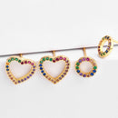 Fashion Cubic Zirconia Geometric Hollow Round Love Type Earring Bohemian Gi