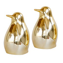 2pcs Bird Statue Ceramic Display Golden Wedding Bedroom Home Decoration New