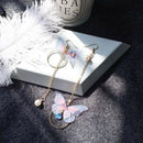 Korean Fairy Yarn Butterfly Long Earrings Asymmetric Butterfly Imitation Pe O5M1