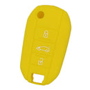 3 Buttons Silicone Car Key Cover Holder Entry Folding Flip Shell Remote