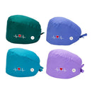 4Pcs Unisex Scrub Cap Working Hat with Side Buttons Sweatband Adjustable