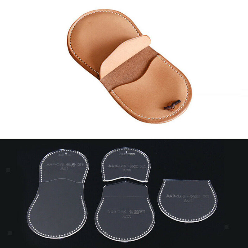 1 Set (4pcs) Change Purse Pattern Leather Craft Clear Acrylic Templates DIY