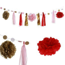 DIY Paper Flower Ball Card String Wedding Tassel Ornaments Party Decor