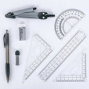 School Tools Precision Set, Compass and Protractor 8 Set Pcs For High K1Y1