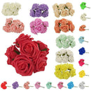 10Pcs Artificial Roses Foam Flowers Bride Wedding Flower Arrangement Navy