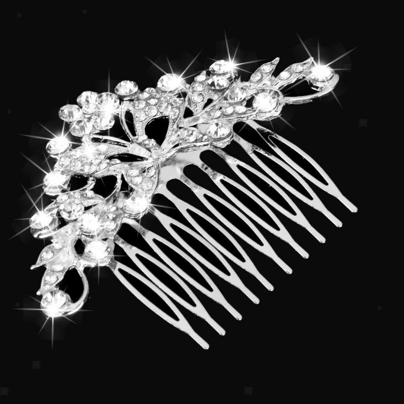Fashion Crystal Butterfly Wedding Hair Comb Bridal Headpieces Hair Pieces