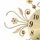 Modern Crystal Diamond Wall Clock, Luxury Flower Wall Clock Silent Metal Cl