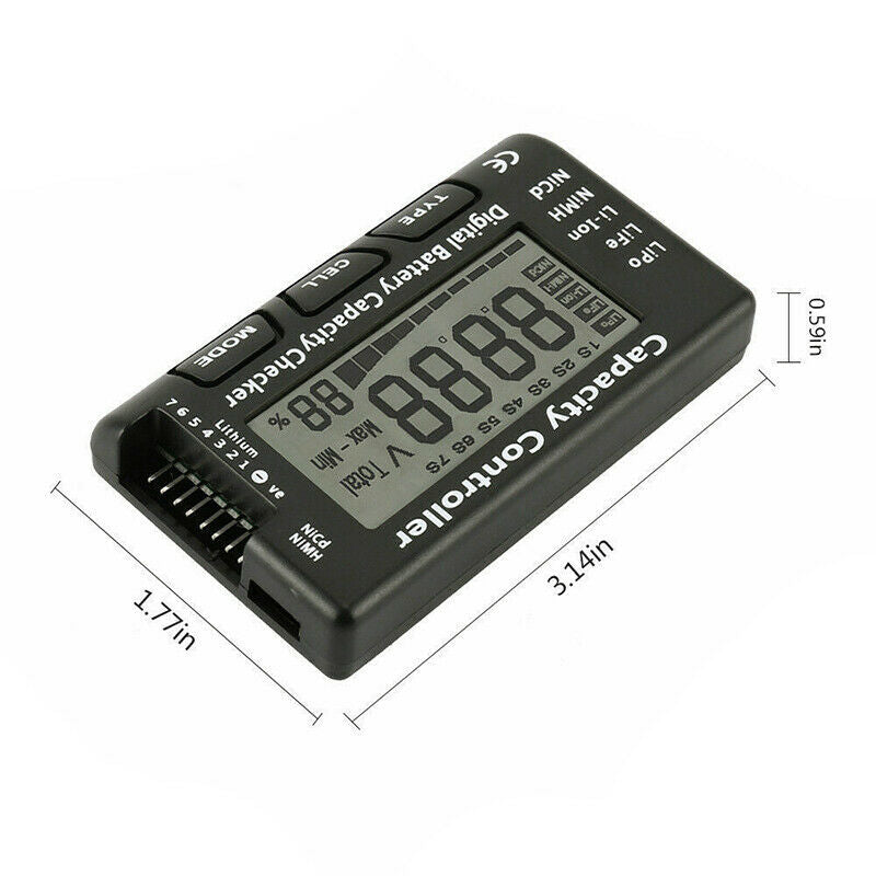 For LiPo LiFe Li-ion Digital LCD Battery Capacity Meter Tester Check Controller