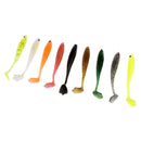 9Pcs Super Soft T Tail Soft Worm Fishing Lures Bait Fishing Tackle 3.3inch