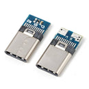 6 Pcs USB 3.1 Type C Male DIY Solder Cable Plugs Socket Attached PC Board