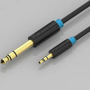 3.5mm to 6.5mm Male to Male Adapter Audio Cable for Amplifier Guitar 0.5m