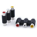 1PC 3 RCA AV audio video female to female jack coupler adapter 3RCA connector