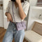 Hit Color Leather Crossbody Bags Women Small Shoulder Pouch (Light Purple)