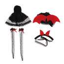 Adorable Off Shoulder Lace Dress Cape Stocking Suits Halloween Party Outfit For