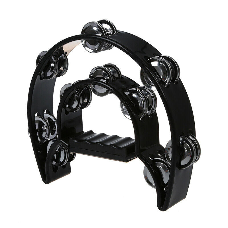 Musical Double Half Moon Tambourine Drum Kit Hi Hat Percussion Gift KTV Par