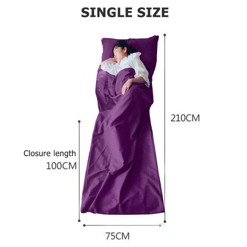 Lightweight Sleeping Bag Outdoor Camping Travel Sleep Sack Pouch (Purple)