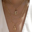Women VintageShell Pendant Chain Boho Multilayer Necklace Charm Choker JewelryBX