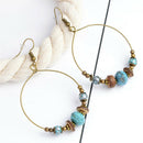 Bohemian Hoop Earrings Beads Drop Dangle Earrings Women Ear Stud Jewelry Gift 3C