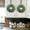 Artificial Green Leaves Wreath - 17.5 Inch Front Door Wreath Shell Grass BoxT7H4