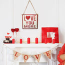 Wooden Letter Love You More Wall Hanging Board Plaques Signs Decorate Plate