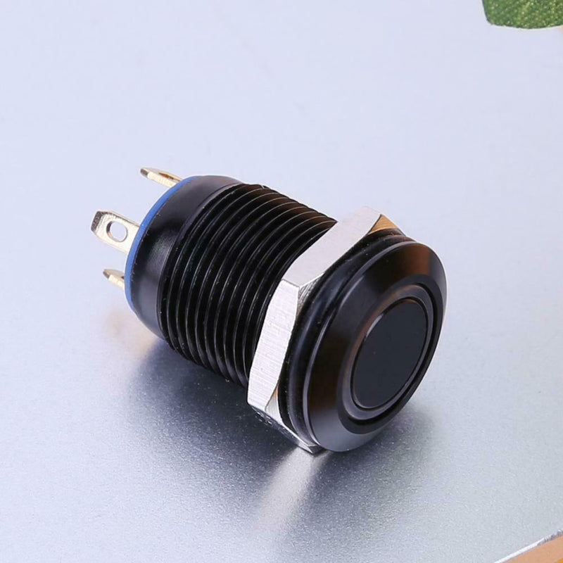 12mm Waterproof Flat Top Blue LED Metal Monmentary Push Button Switch