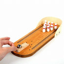 Mini Desktop Bowling Game Set Wooden Bowling Alley Ten Metal Pin Ball Desk
