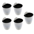 5pcs Self-watering Plant Flower Pot Wall Hanging Plastic Planter Garden white