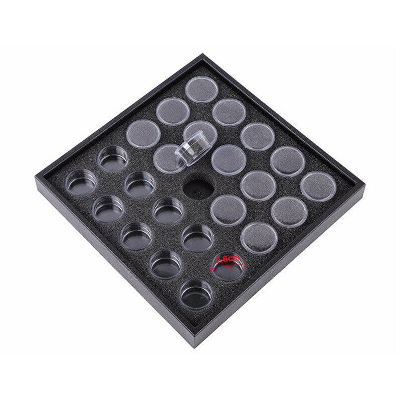 Empty 25 Space Nail Art Powder Gems Rhinestone Storage Container Case Box P E3J2